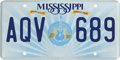 MS license plate AQV689