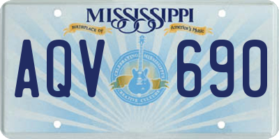 MS license plate AQV690