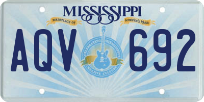 MS license plate AQV692