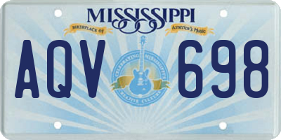 MS license plate AQV698