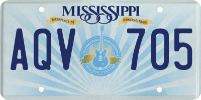 MS license plate AQV705