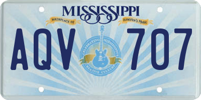 MS license plate AQV707