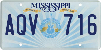 MS license plate AQV716