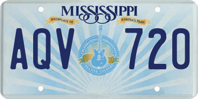 MS license plate AQV720