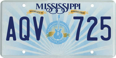 MS license plate AQV725
