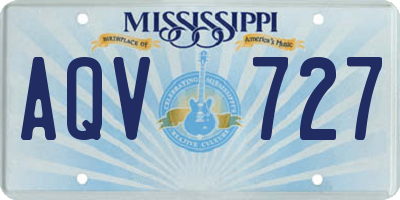 MS license plate AQV727