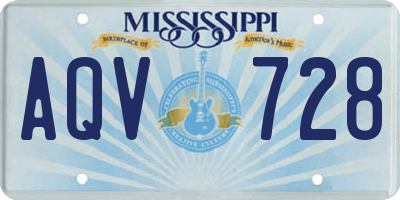 MS license plate AQV728