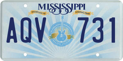 MS license plate AQV731