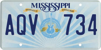 MS license plate AQV734