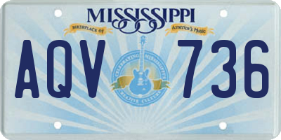 MS license plate AQV736