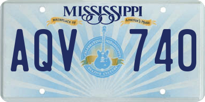 MS license plate AQV740
