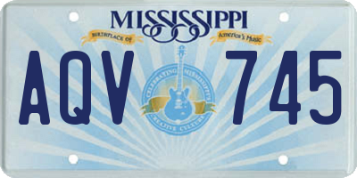 MS license plate AQV745