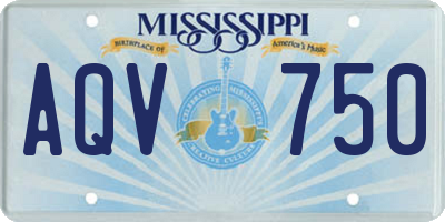 MS license plate AQV750