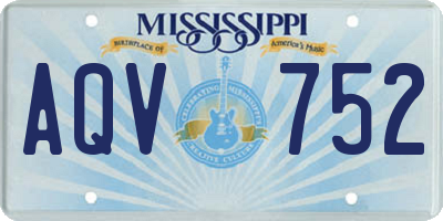 MS license plate AQV752