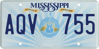 MS license plate AQV755