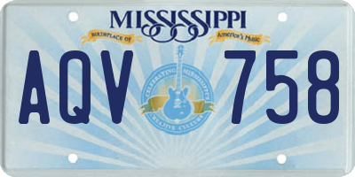 MS license plate AQV758