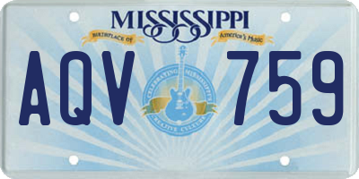 MS license plate AQV759