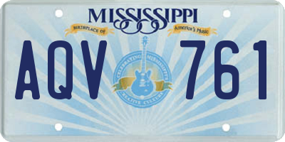 MS license plate AQV761