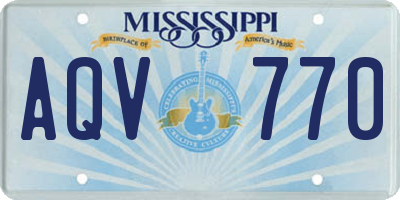 MS license plate AQV770