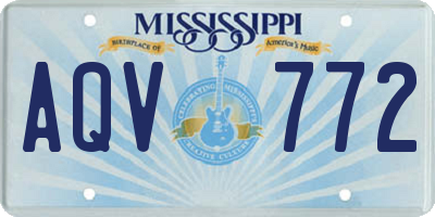 MS license plate AQV772