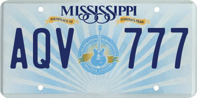 MS license plate AQV777