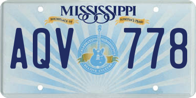 MS license plate AQV778