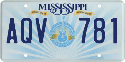 MS license plate AQV781