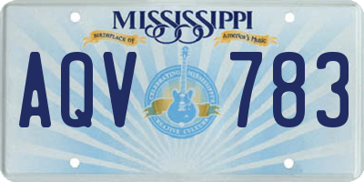 MS license plate AQV783