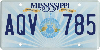 MS license plate AQV785