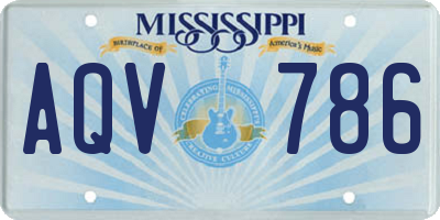 MS license plate AQV786