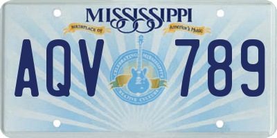 MS license plate AQV789