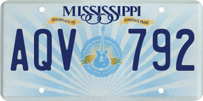 MS license plate AQV792
