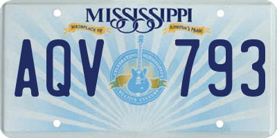 MS license plate AQV793