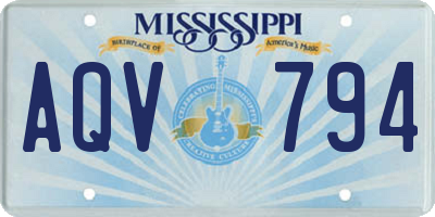 MS license plate AQV794