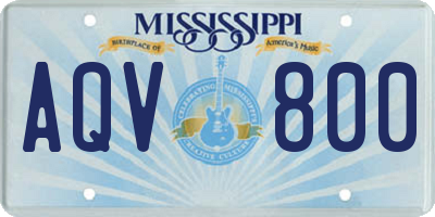 MS license plate AQV800