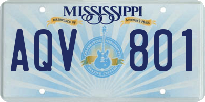 MS license plate AQV801
