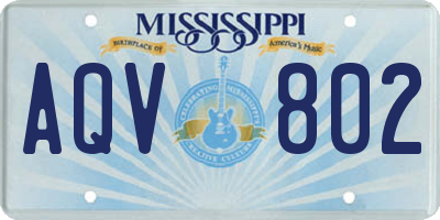 MS license plate AQV802