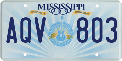 MS license plate AQV803