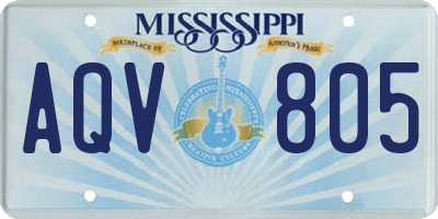 MS license plate AQV805