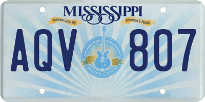 MS license plate AQV807