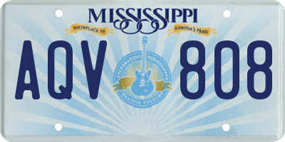 MS license plate AQV808