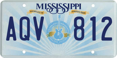 MS license plate AQV812