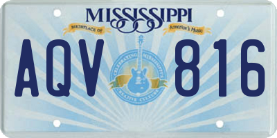 MS license plate AQV816