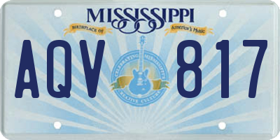 MS license plate AQV817