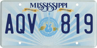MS license plate AQV819