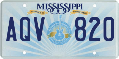 MS license plate AQV820
