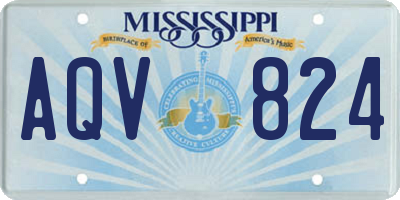 MS license plate AQV824