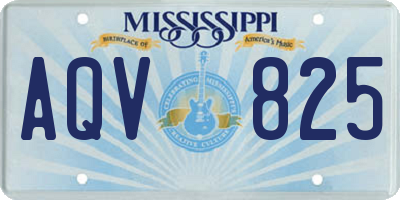 MS license plate AQV825