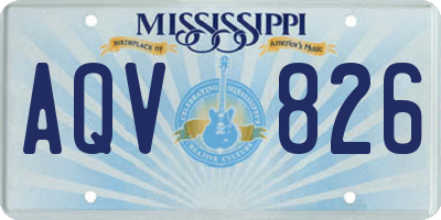 MS license plate AQV826