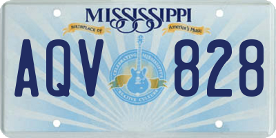 MS license plate AQV828